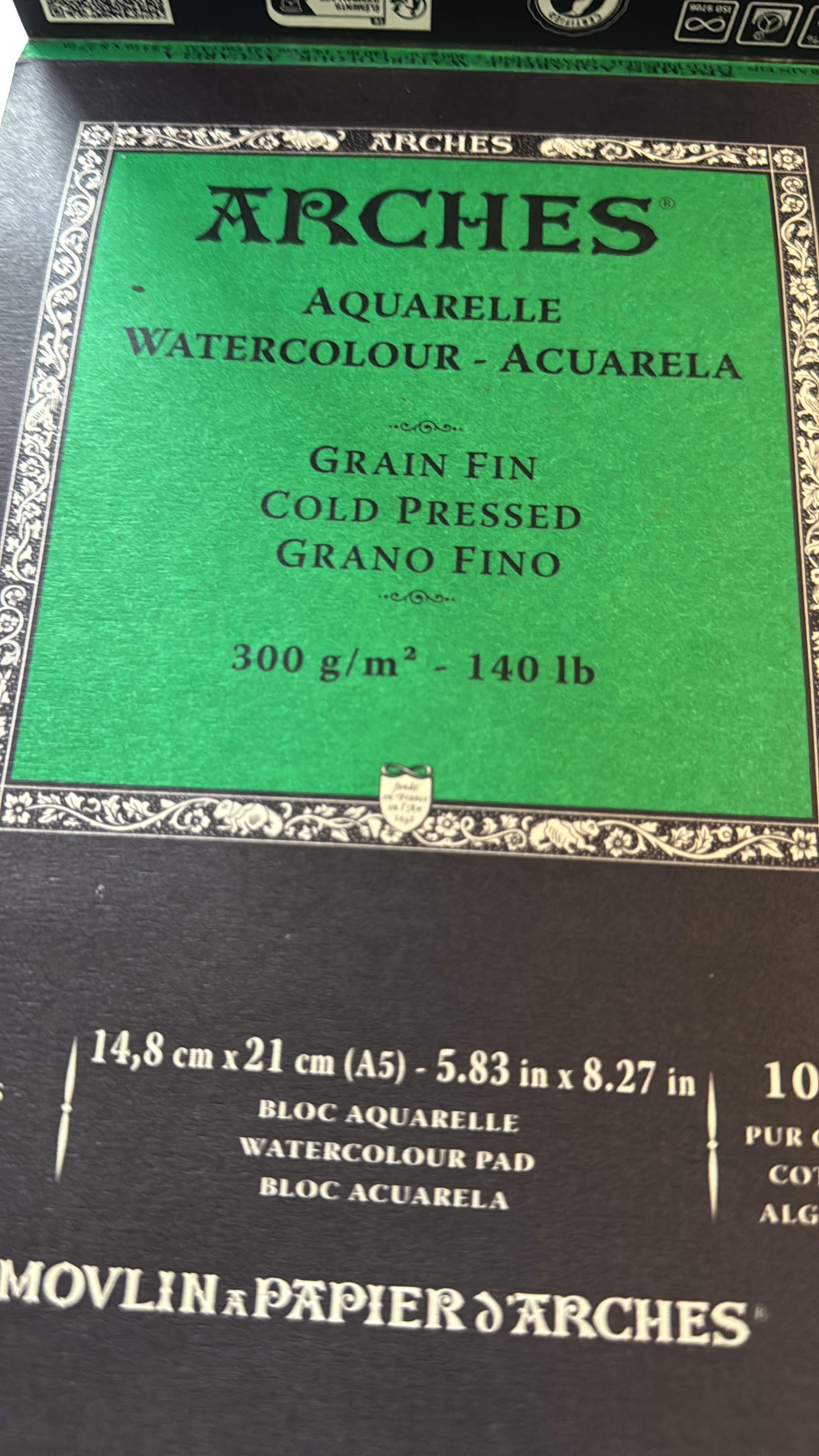 papel Arches https://arches-papers.com/es/la-gama-de-papeles-arches/acuarela-y-tecnicas-humedas/arches-aquarelle/
